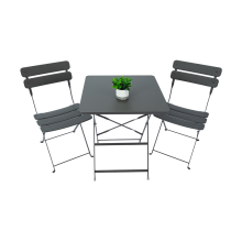 Stretched Square Table and Stretched Slat Chairs